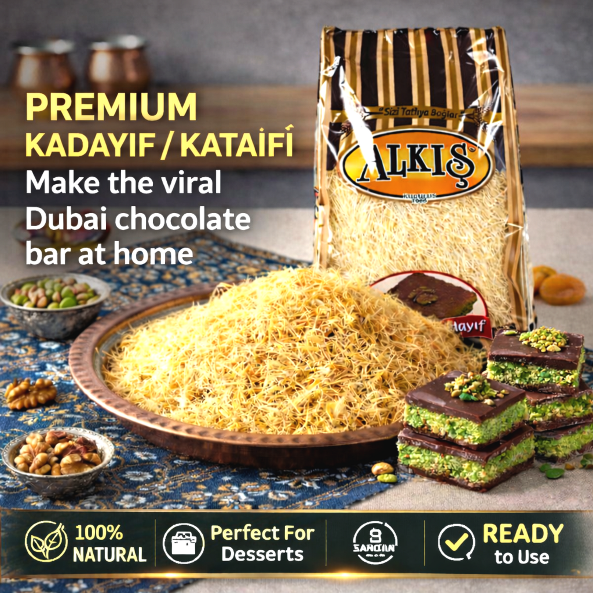 "Premium Kataifi / Kadayif Pastry – Perfect for Dubai Chocolate, Kunafa & Pistachio Desserts