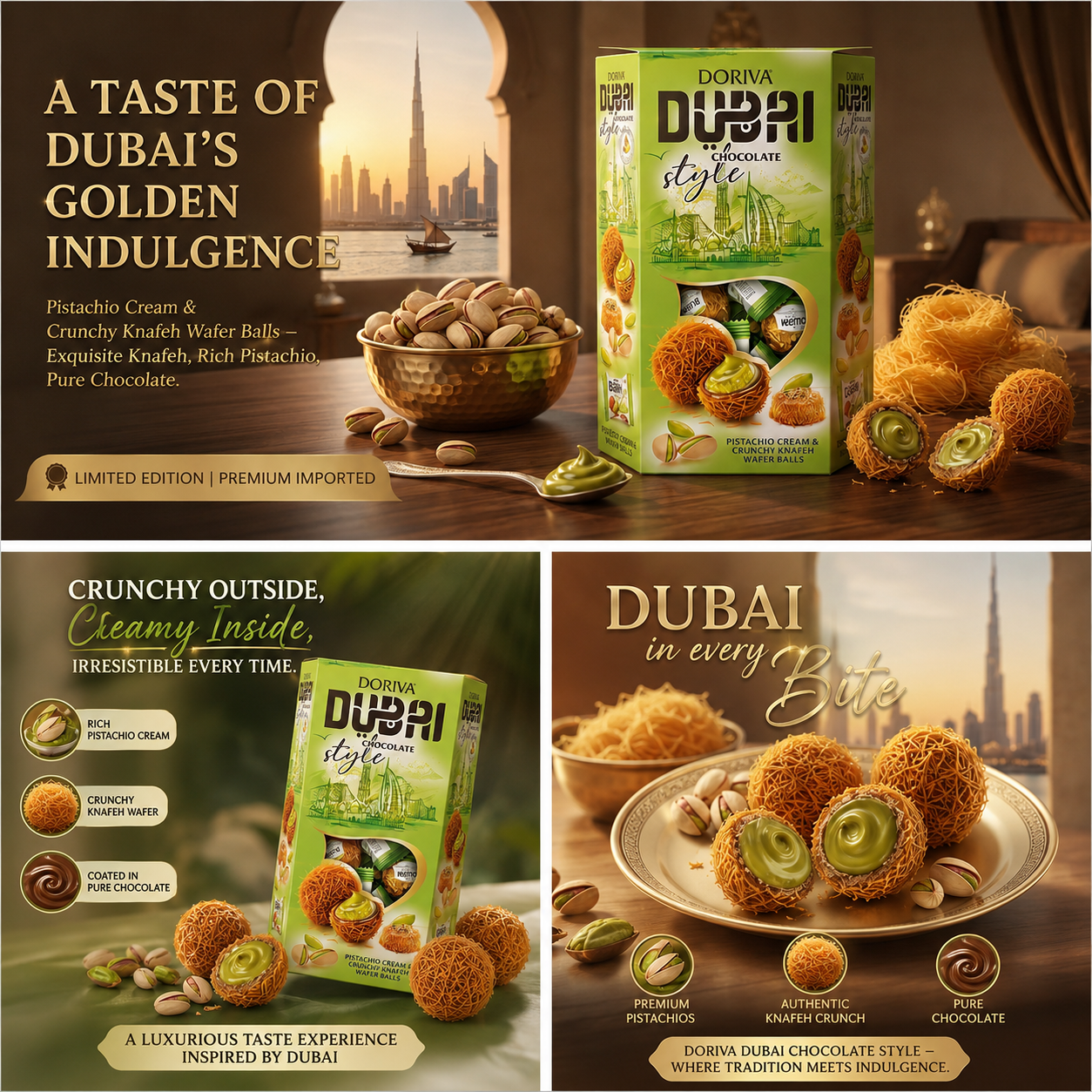 Dubai Chocolate & Kadayif Chocolate, Pistachio Chocolate