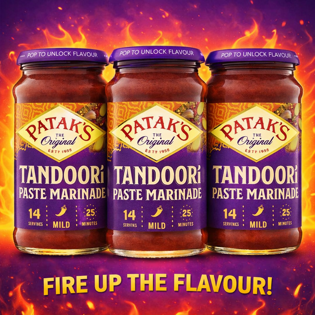 Patak’s Tandoori Paste jar authentic Indian spice marinade for tandoori chicken and grilled dishes