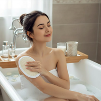 2-Pack Beach Towels with 1 large BAG+ 1 Loofah Bath