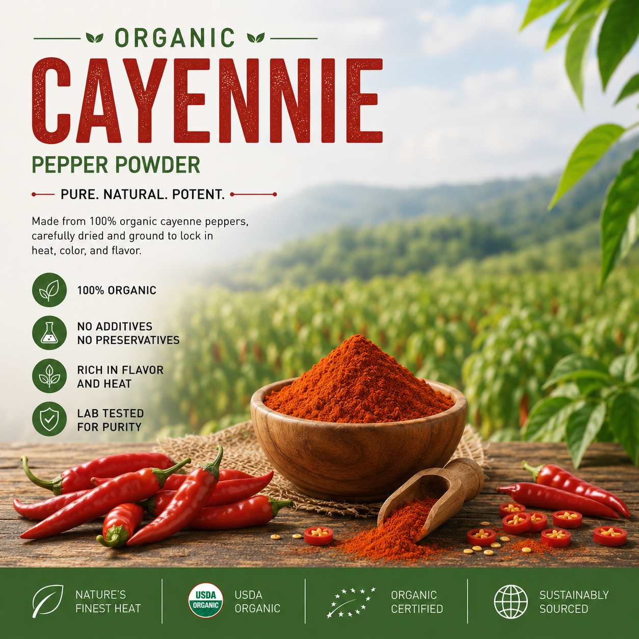Organic Cayenne Pepper Powder 1KG