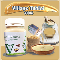 Buy Village Tahini 400G premium stone-ground sesame paste. Perfect for hummus, sauces, dips, and baking. Smooth, creamy, and made from quality sesame seeds.
